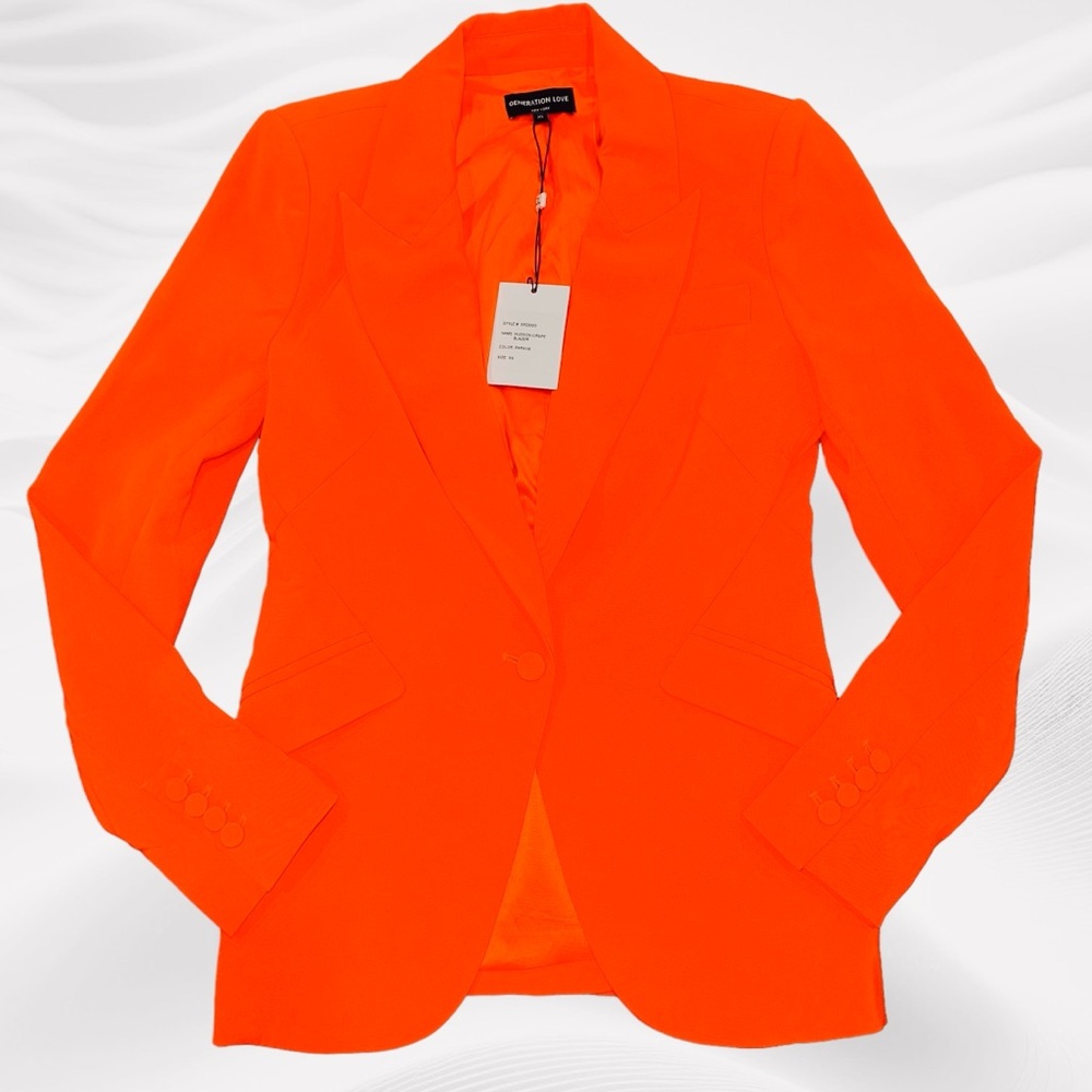 GENERATION‎ LOVE NWT Hudson Crepe Blazer in Papaya Orange Small